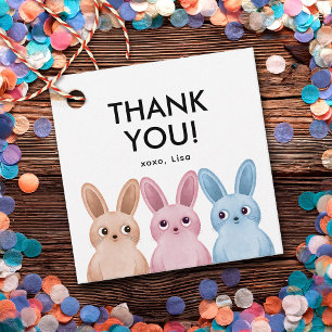 Merci étiquette de fête avec de mignons petits lap