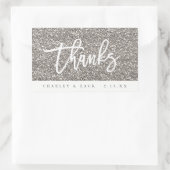 Merci Étiquette de Mini Vin Champagne Sliver Glitt (Sac)