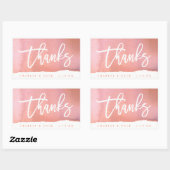 Merci Étiquette de Mini Vin ou Champagne Rose à l' (Feuille)