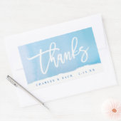 Merci Étiquette de vin Mini Champagne Aquarelle Bl (Enveloppe)