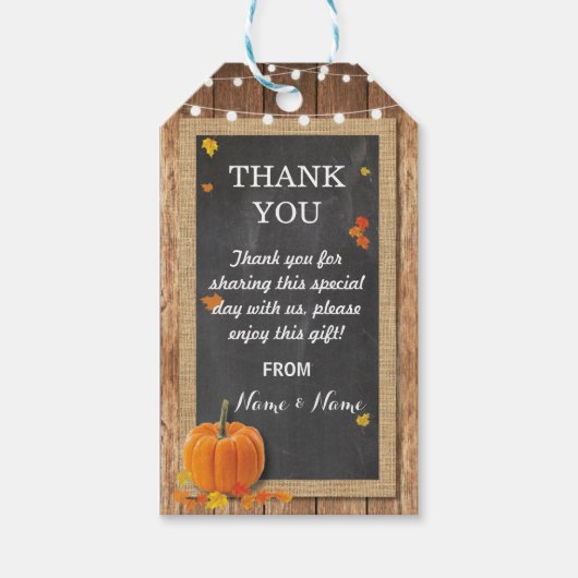 Merci Étiquette Favoriser Étiquettes Citrouille Ma (Devant)