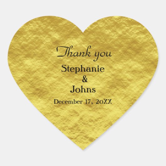 Merci Étiquette Gold Foil Mariage brillant Faveur (Devant)