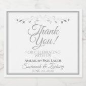 Merci Étiquette Mariage de bouteille de bière en a (Étiquettes simples)