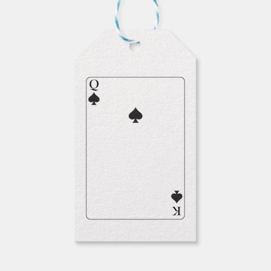 Merci Étiquette Mariage Jouer aux cartes pique K Q (Dos)