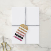 MERCI ÉTIQUETTE moderne rayure luxe or rose paille (Avec de la ficelle)