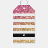 MERCI ÉTIQUETTE moderne rayure luxe or rose paille (Dos)