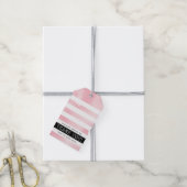 MERCI ÉTIQUETTE moderne rayure rose blush aquarell (Avec de la ficelle)
