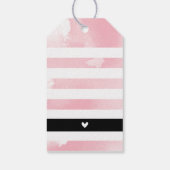 MERCI ÉTIQUETTE moderne rayure rose blush aquarell (Dos)