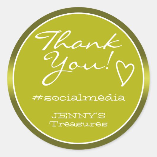 Merci Étiquette Olive Ombre Chrome Acier Luxe (Devant)