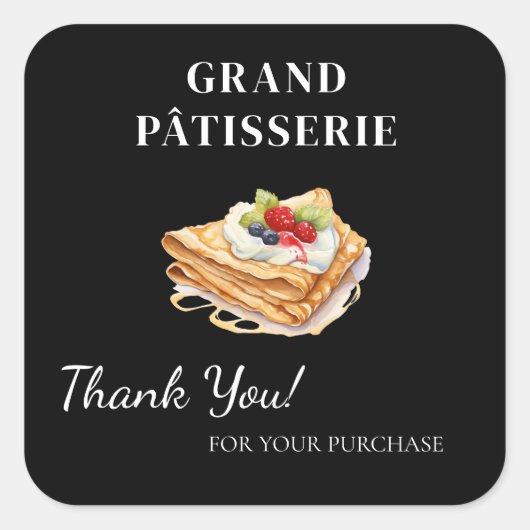 Merci Étiquette pour Café & Boulangerie petite ent (Devant)