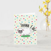 Merci Ewe - Drôle Carte de remerciements mouton (Fleur jaune)