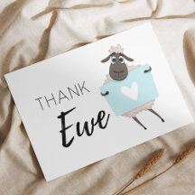 Merci Ewe Mouton Bleu avec Coeur