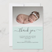 Merci Faire-part de naissance Aqua Photo Collage (Dos)