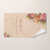 Merci famille Thanksgiving Orange Citrouille (Serviette à main)