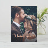 Merci fantastique| Mariage Photo Rose Gold Script (Debout devant)
