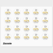 Merci Favor Sticker Monogramme D (Feuille)