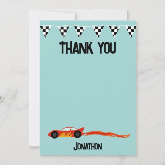 Merci Fête d'anniversaire de voiture de course Enf (Devant)