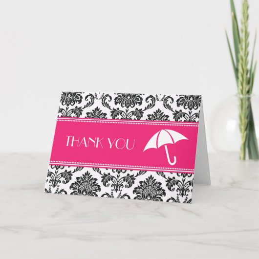 Merci Fête de l'mariée noir et fuchsia (Devant)