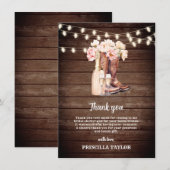 MERCI FÊTE DES MARIÉES Cowgirl rose Bottes rustiqu (Devant / Derrière)