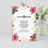 Merci Fête des mariées moderne Floral Card (Debout devant)