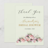 Merci Fête des mariées Rose personnalisée (Devant / Derrière)