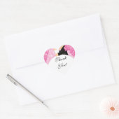 Merci Fête des mariées Sticker Bride Groom rose (Enveloppe)