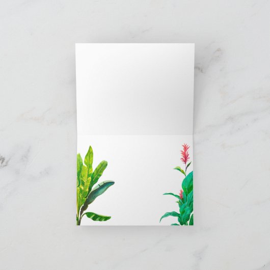 Merci Feuille vert et rouge Petit Carte pour notes (Intérieur)