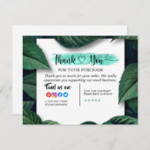 Merci Feuille Vert Tropical Pour Votre Achat (Devant / Derrière)