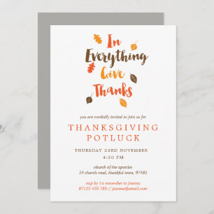 Merci Feuilles Thanksgiving Potluck Invitation