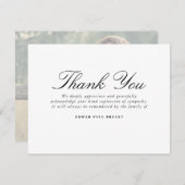 Merci Fiche de note funéraire Bereavement Photo (Devant / Derrière)