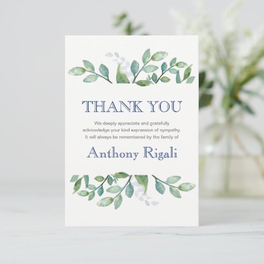 Merci Fiche funéraire Suite verte (Debout devant)