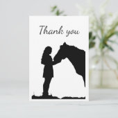 Merci fille avec cheval Équestre ferme animal (Debout devant)