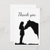 Merci fille avec cheval Équestre ferme animal (Devant / Derrière)