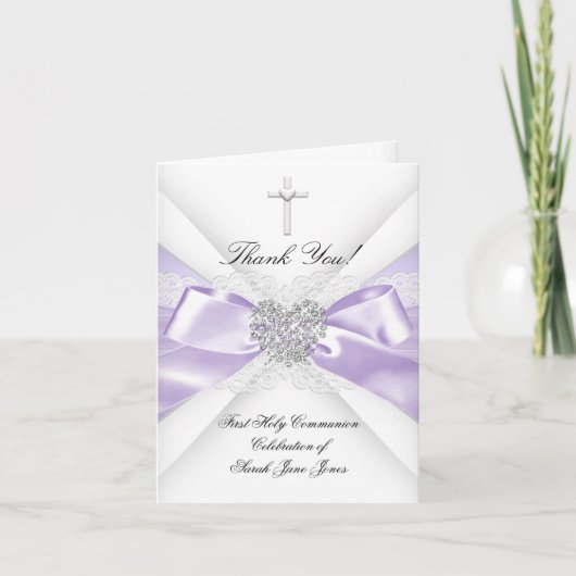 Merci Fille Premier Saint Communion Lavande (Devant)