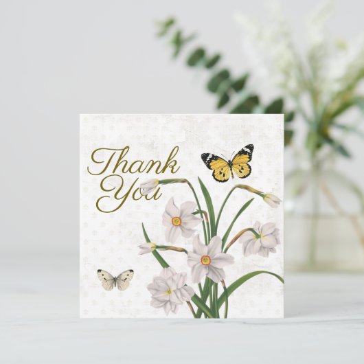 Merci Fleur de Lis Daffodil Papillon aux fleurs (Debout devant)