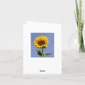 Merci Fleur de soleil jaune Floral Carte pour note (Dos)
