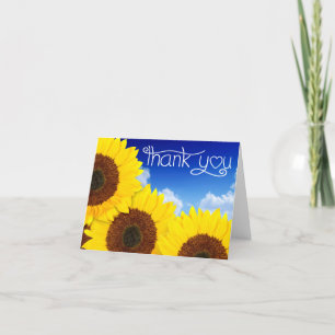 Merci Fleur de soleil jaune Floral Carte pour note