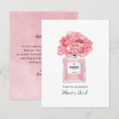 Merci Fleur Fille Pink Peonies & Carte de Parfum (Devant / Derrière)
