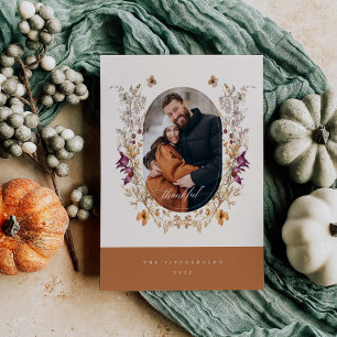 Merci Fleur sauvage Boho Thanksgiving Carte photo