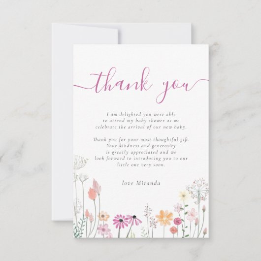 Merci fleur sauvage de Baby shower Floral (Devant)