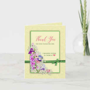 Merci - Fleurs de jardin - Carte de note