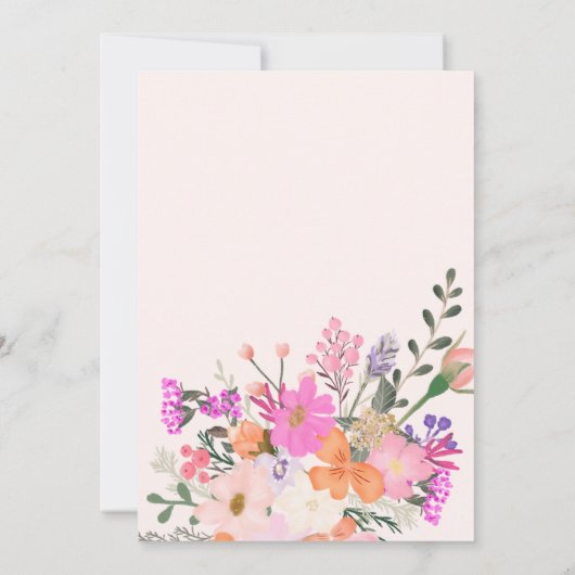 Merci fleurs sauvages pastel pluie de printemps (Dos)