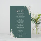 Merci Floral à feuilles vertes et menu Mariage (Debout devant)