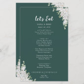 Merci Floral à feuilles vertes et menu Mariage (Devant / Derrière)