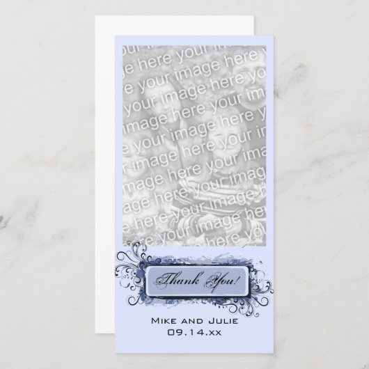 Merci Floral Abstrait bleu (Devant / Derrière)