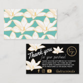 Merci floral audacieux pour carte de boîtier d'ent (Devant / Derrière)