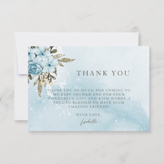 Merci Floral Bleu Hiver (Devant)