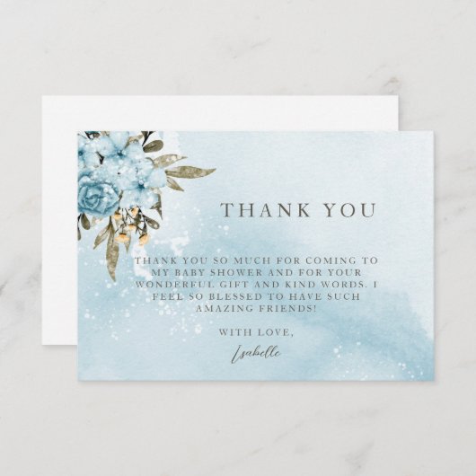 Merci Floral Bleu Hiver (Devant / Derrière)