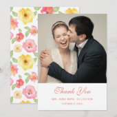 Merci floral de l'aquarelle | de rose et de jaune (Devant / Derrière)