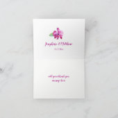 Merci floral de mariage d'orchidée pourpre (Intérieur)